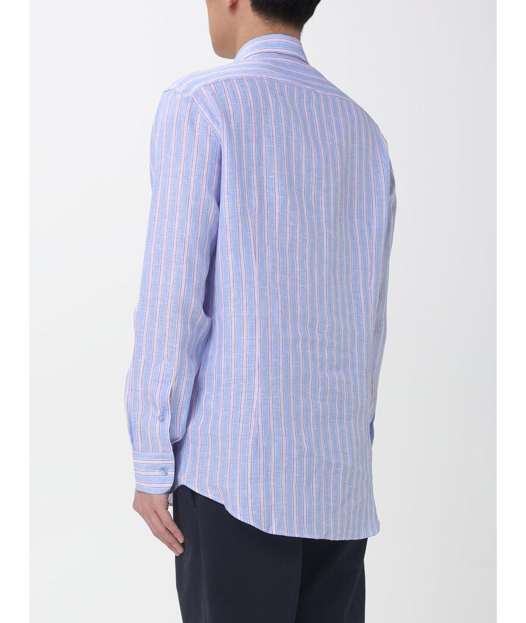 ETRO Голубая льняная кэжуал рубашка, фото 3