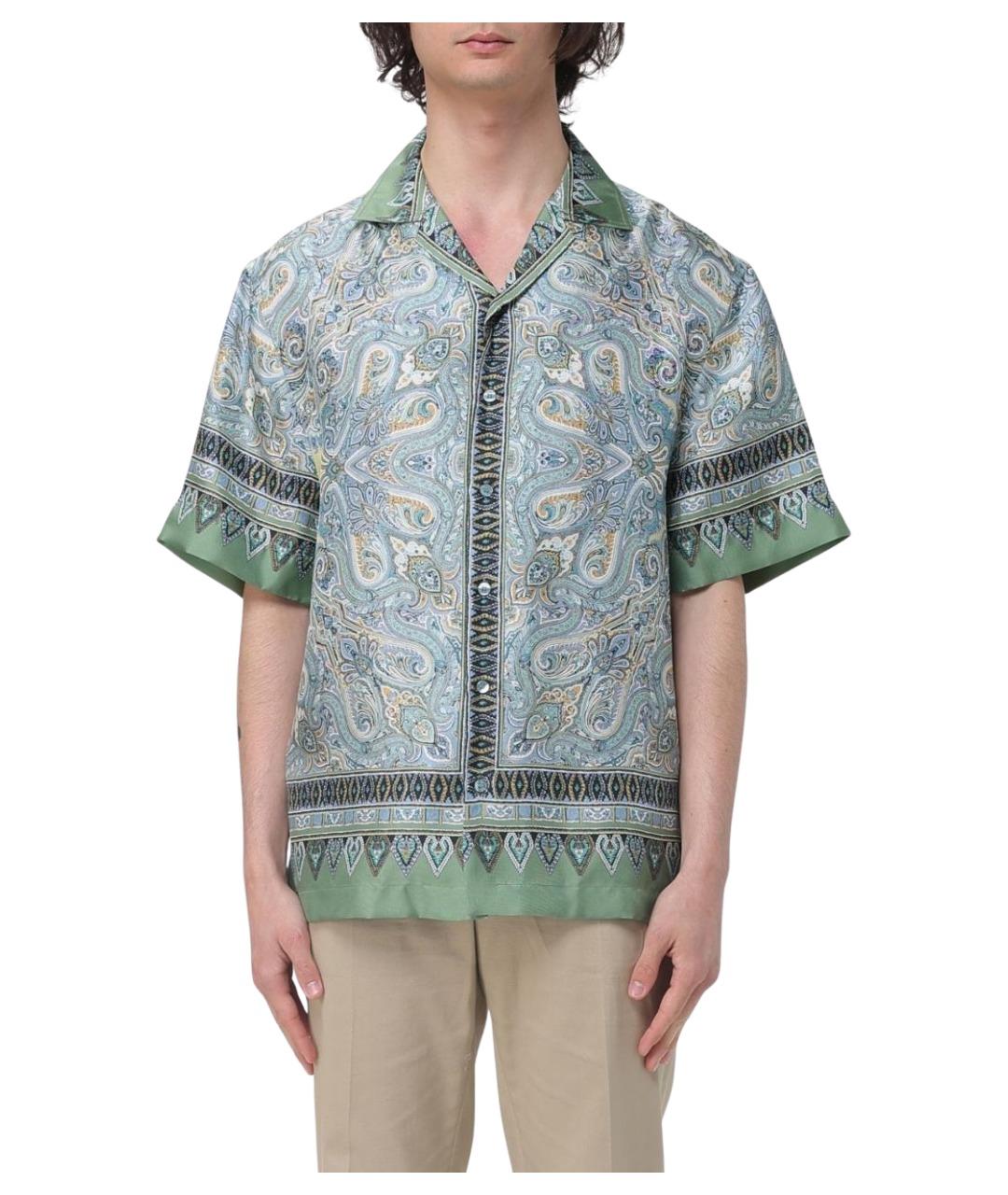 ETRO Зеленая шелковая кэжуал рубашка, фото 1