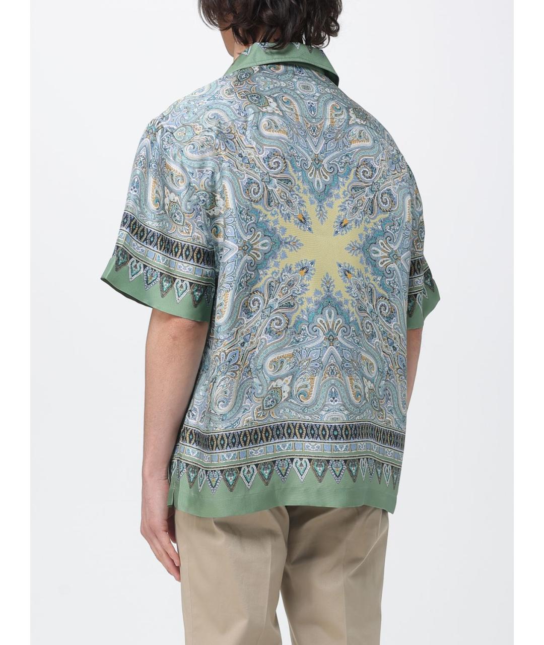 ETRO Зеленая шелковая кэжуал рубашка, фото 3
