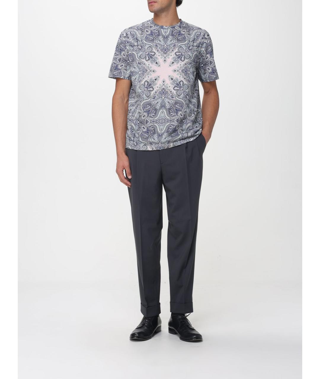 ETRO Синяя хлопковая футболка, фото 2