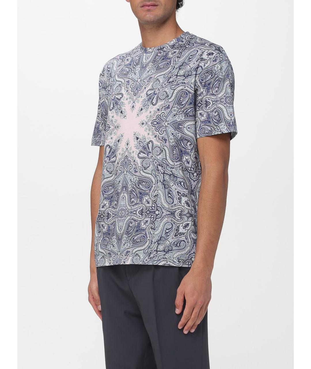 ETRO Синяя хлопковая футболка, фото 4