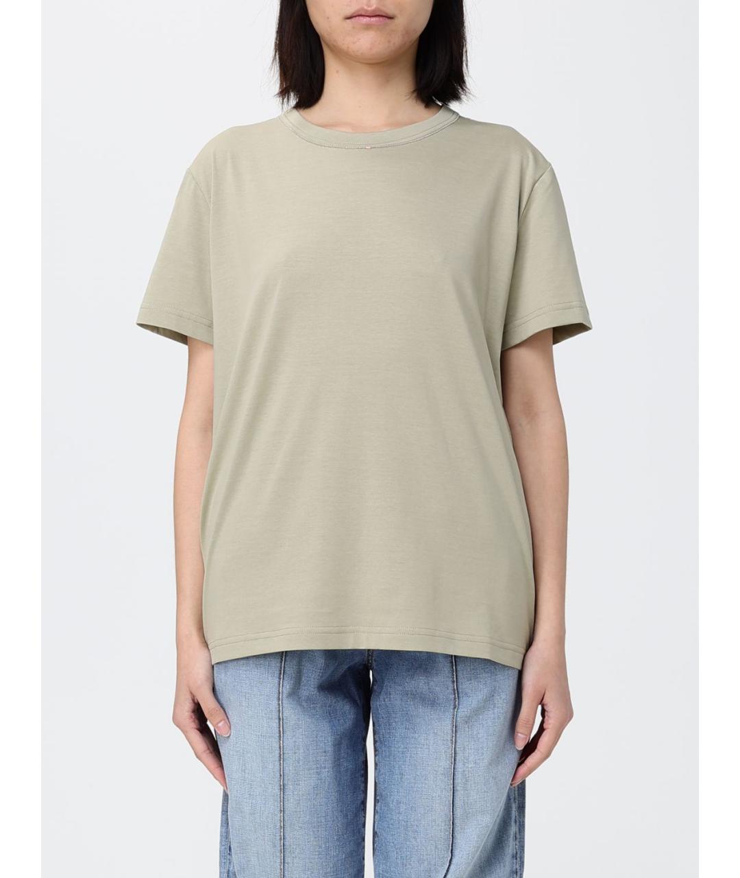 FABIANA FILIPPI Зеленая хлопковая футболка, фото 4