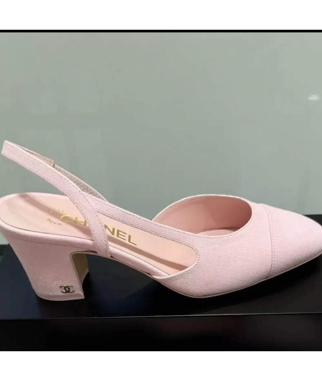 CHANEL Розовые текстильные туфли, фото 2