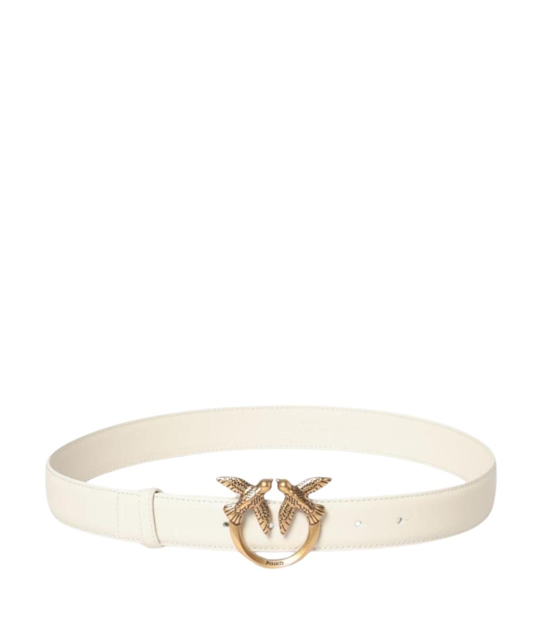 PINKO Белый кожаный ремень, фото 1