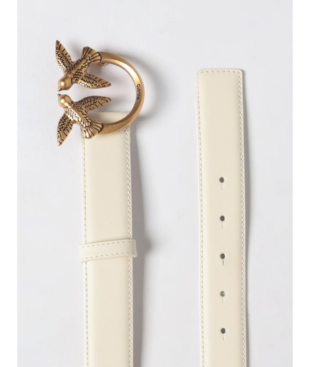 PINKO Белый кожаный ремень, фото 3