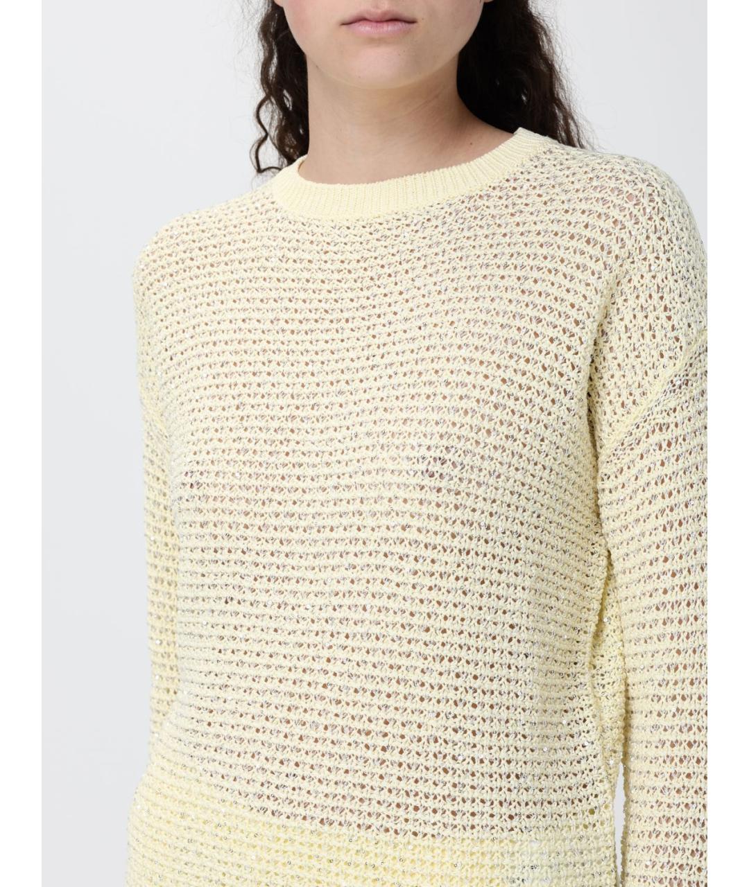 FABIANA FILIPPI Горчичный полиэстеровый джемпер / свитер, фото 3