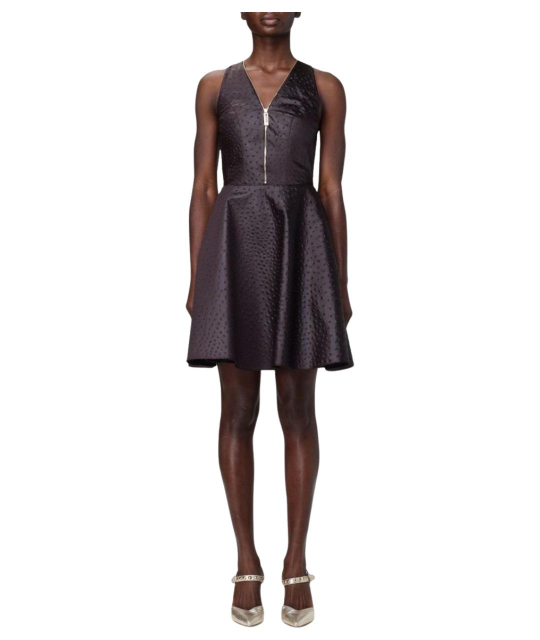 ELISABETTA FRANCHI Коричневое полиэстеровое коктейльное платье, фото 1