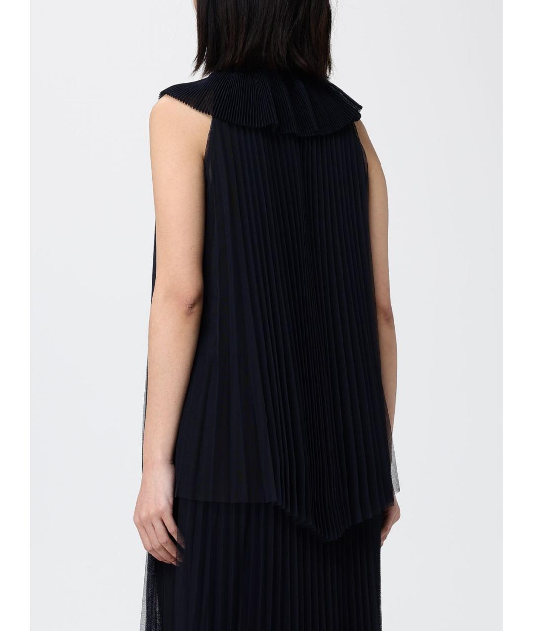 FABIANA FILIPPI Темно-синее полиэстеровое вечернее платье, фото 4