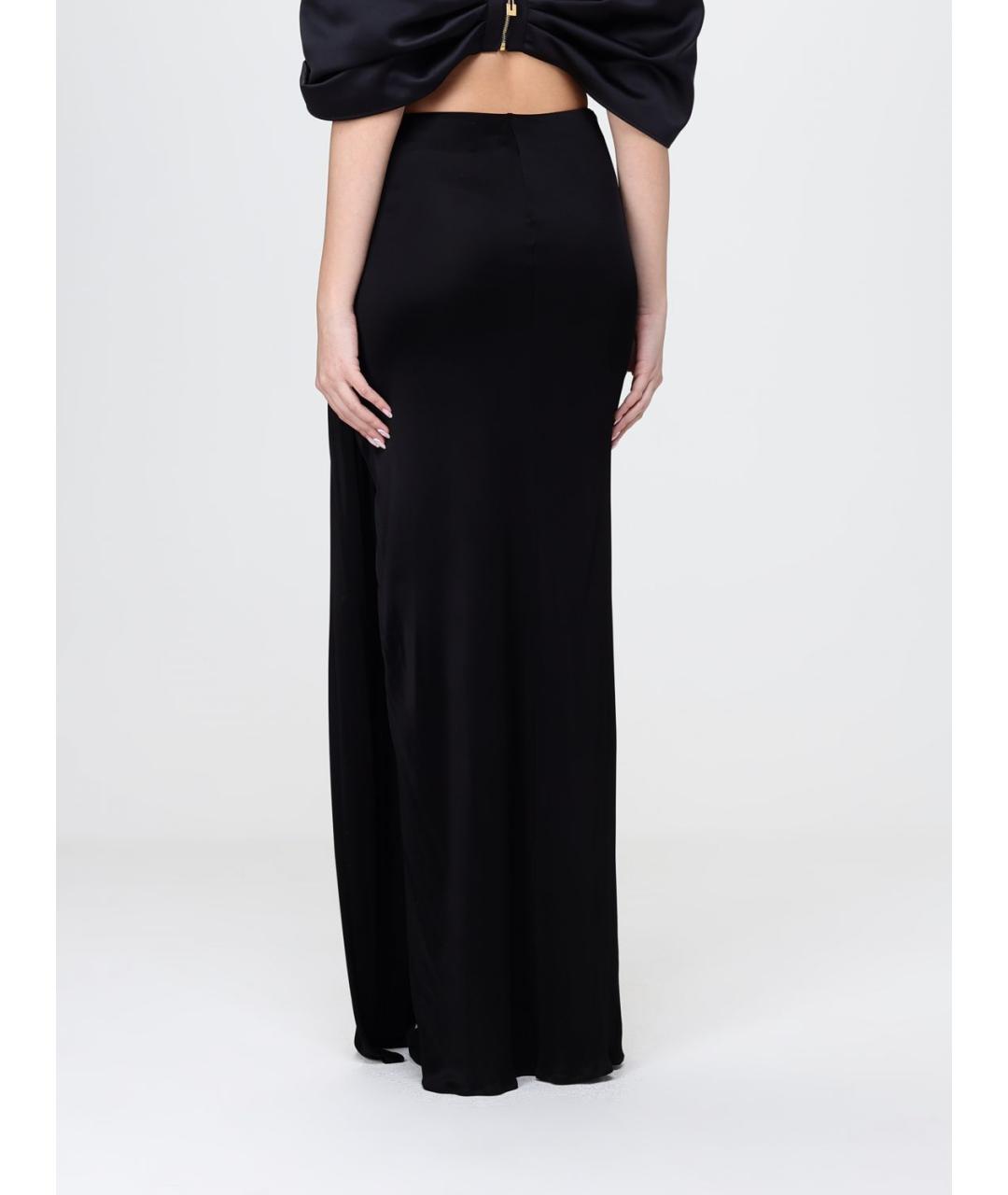 ELISABETTA FRANCHI Черная вискозная юбка макси, фото 2