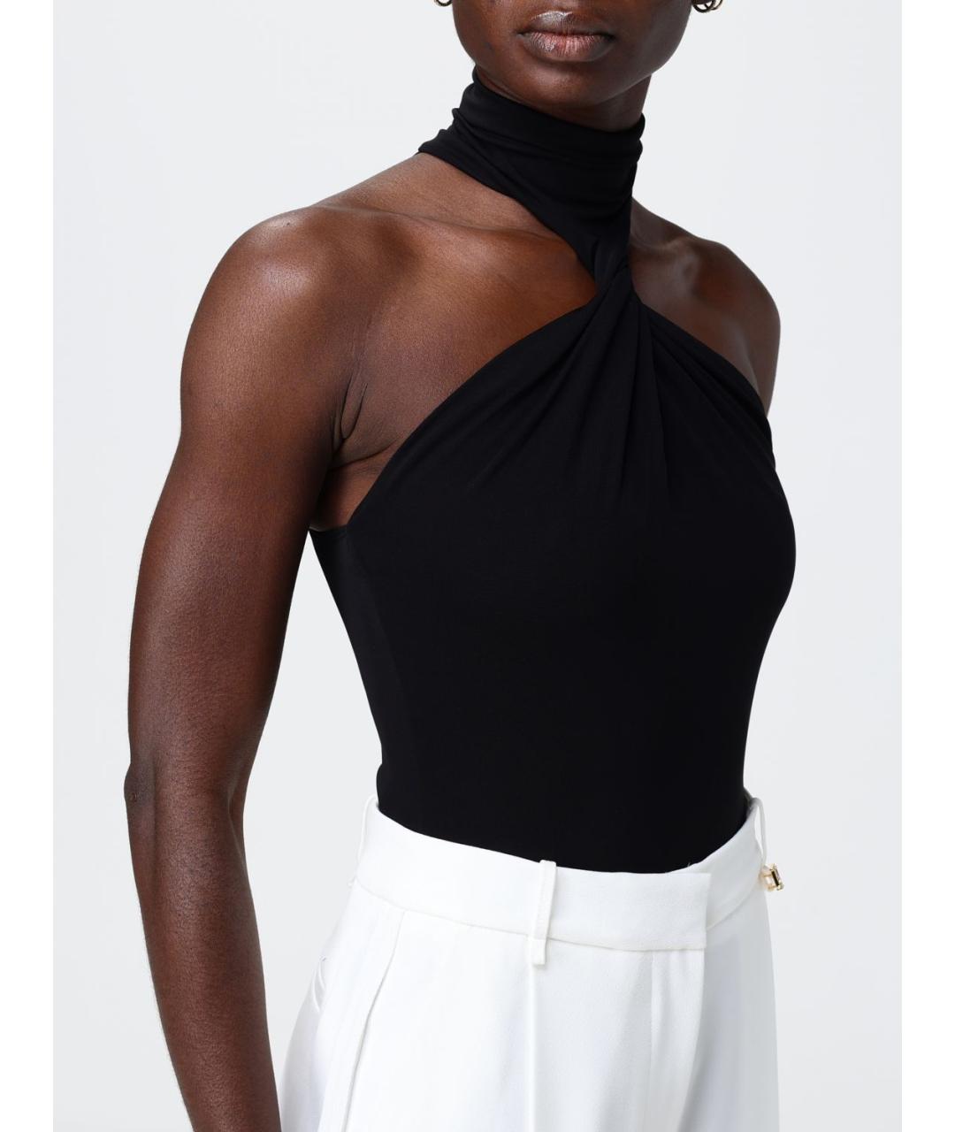 ELISABETTA FRANCHI Черная вискозная майка, фото 4