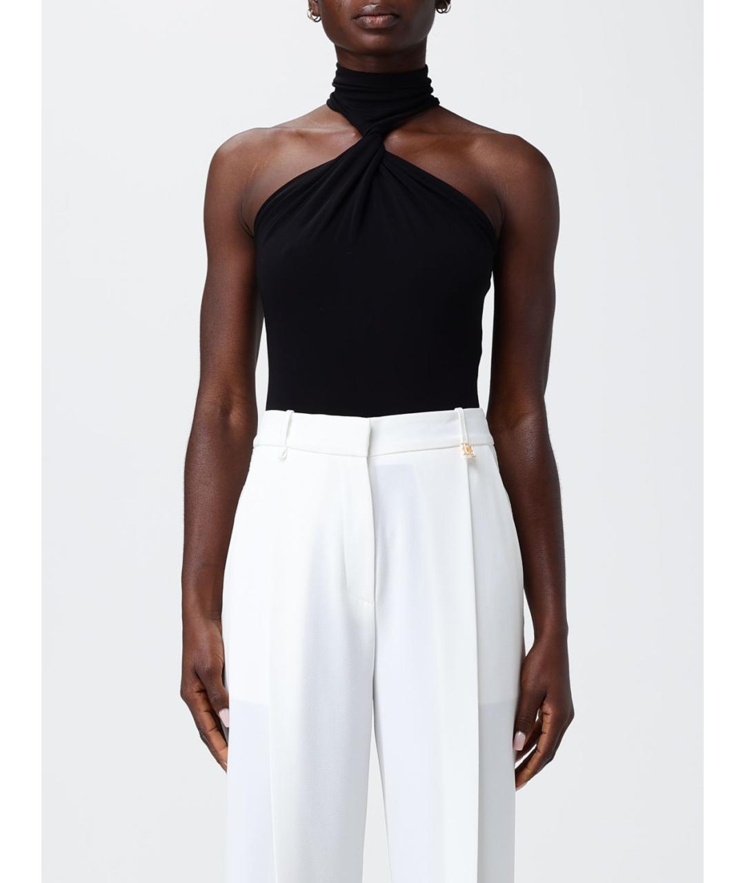 ELISABETTA FRANCHI Черная вискозная майка, фото 2