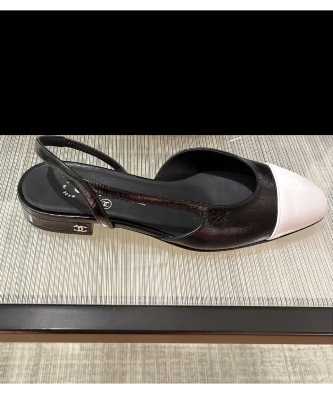 CHANEL Черные кожаные туфли, фото 3