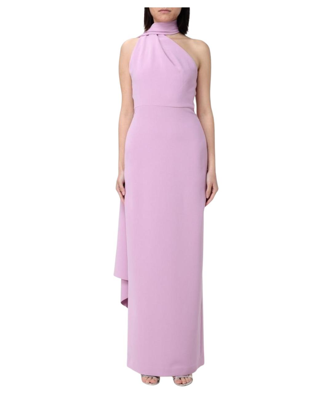 SOLACE LONDON Фиолетовое полиэстеровое коктейльное платье, фото 1