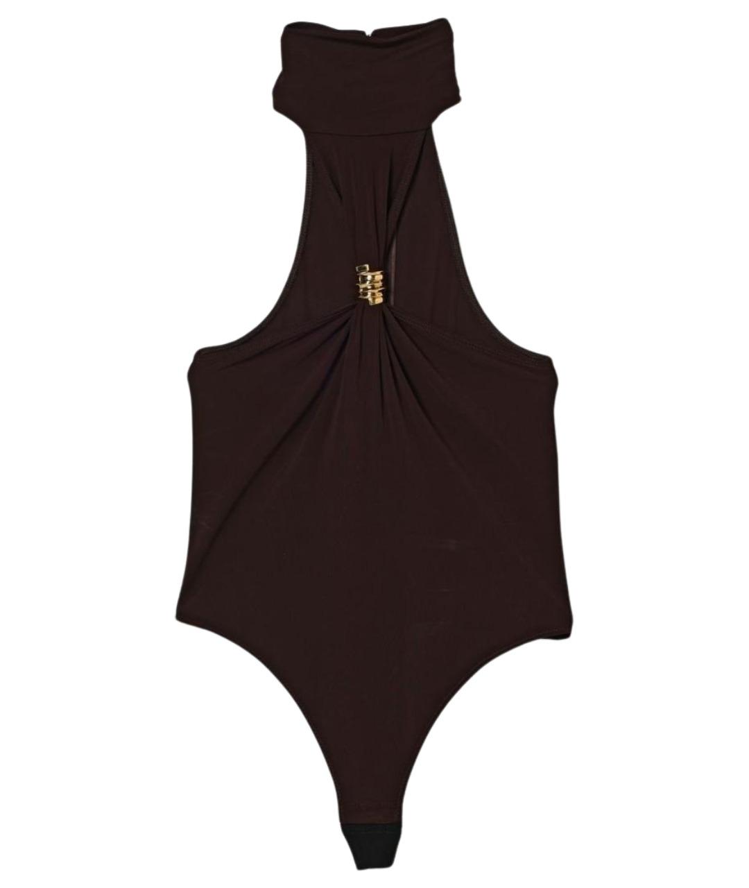 ELISABETTA FRANCHI Коричневая вискозная майка, фото 1