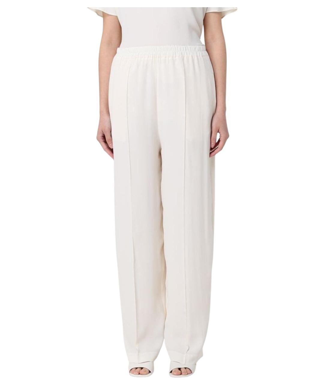 FABIANA FILIPPI Бежевые ацетатные прямые брюки, фото 1