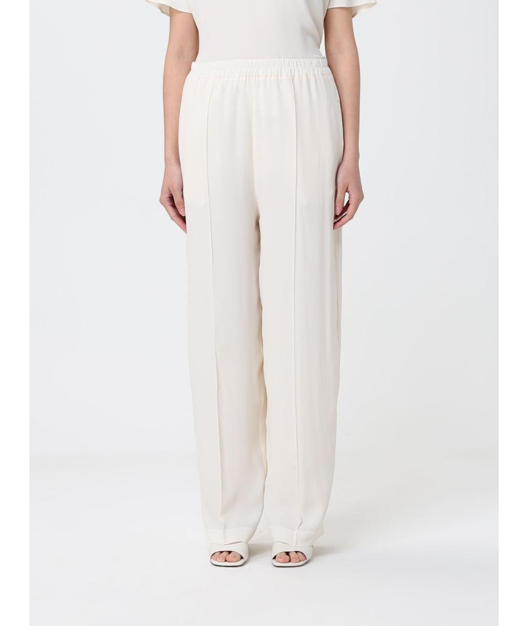 FABIANA FILIPPI Бежевые ацетатные прямые брюки, фото 4