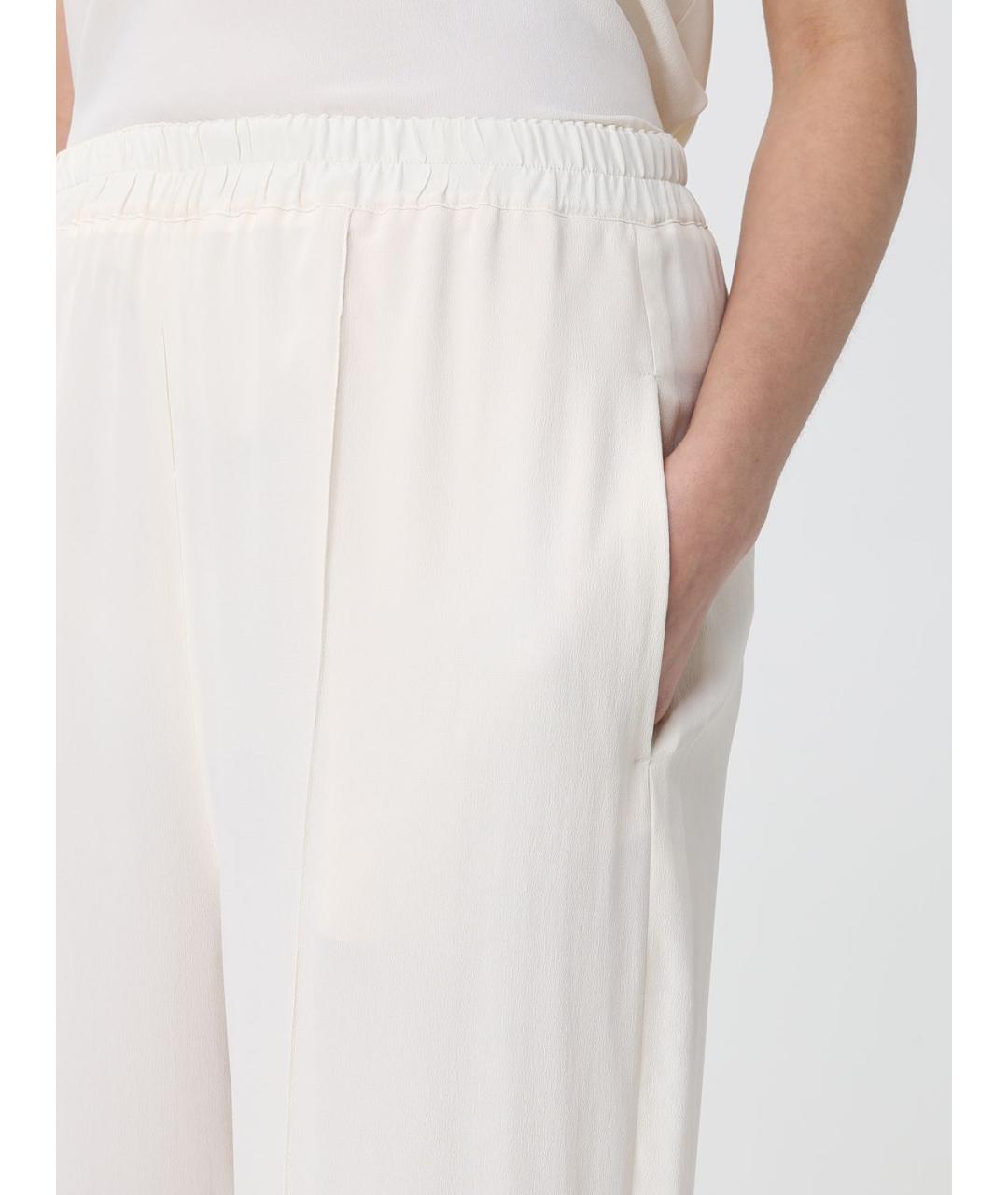 FABIANA FILIPPI Бежевые ацетатные прямые брюки, фото 3