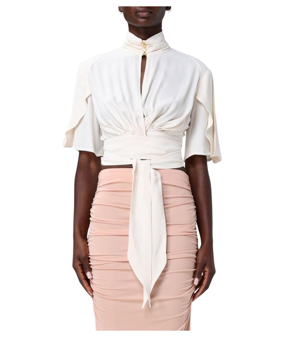 ELISABETTA FRANCHI Бежевая вискозная блузы, фото 1