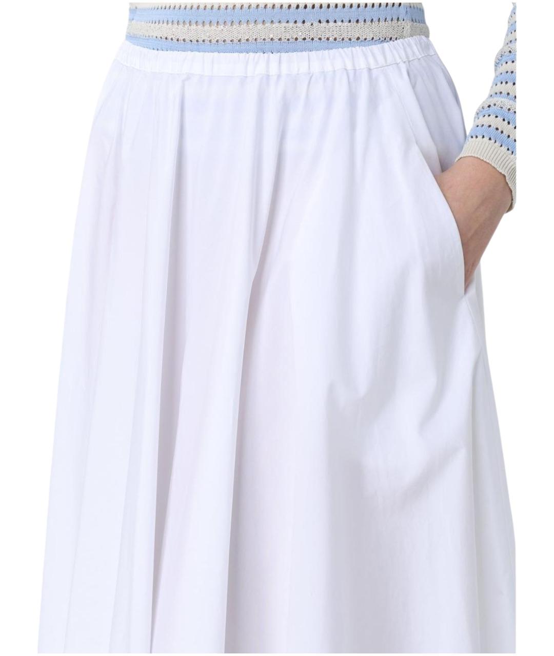 FABIANA FILIPPI Белая хлопковая юбка миди, фото 3