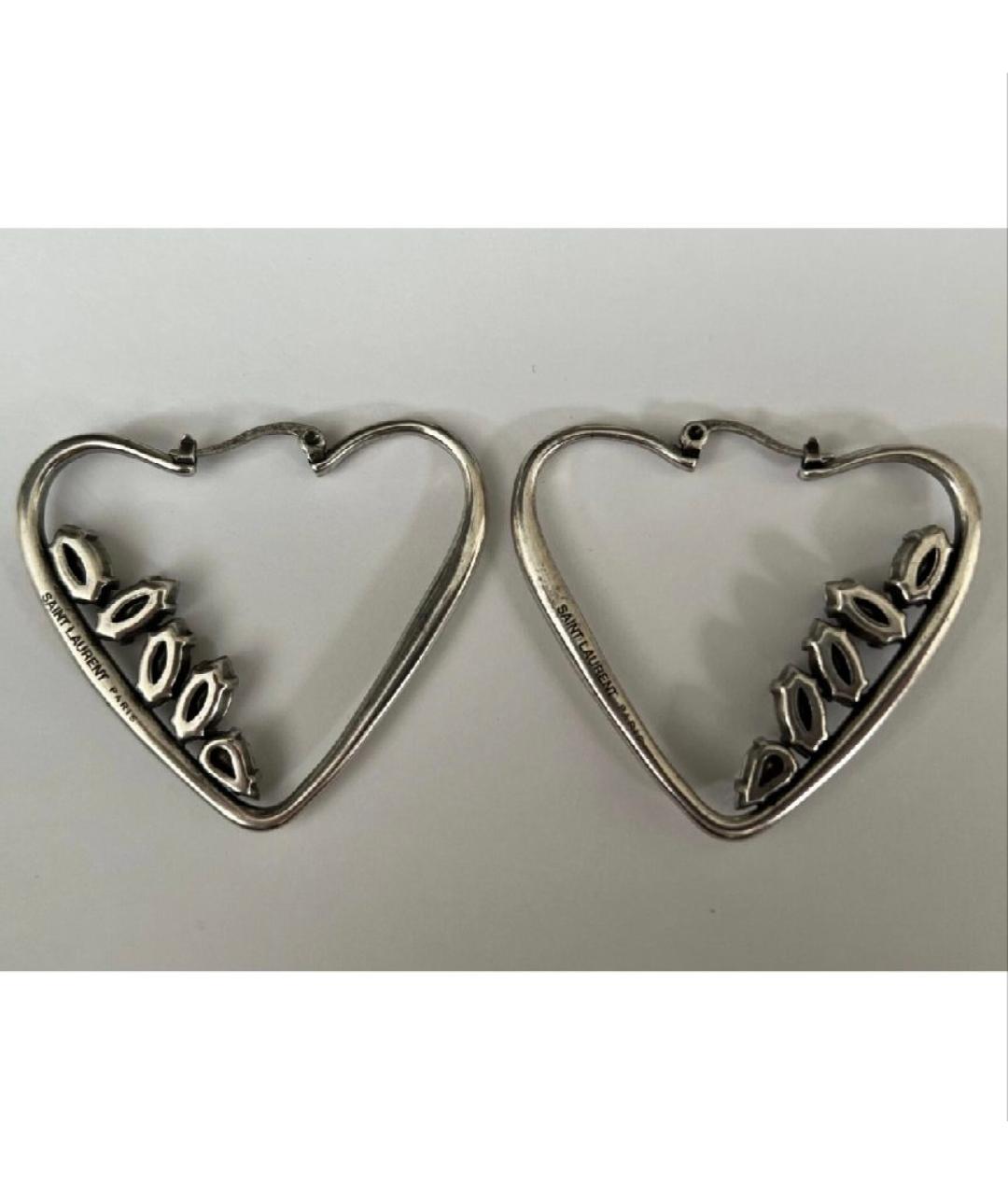 SAINT LAURENT Серебряные с серебряным покрытием серьги, фото 2