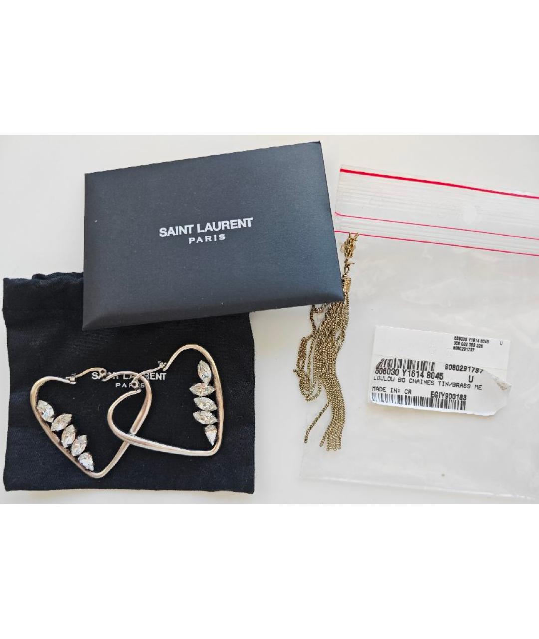 SAINT LAURENT Серебряные с серебряным покрытием серьги, фото 5