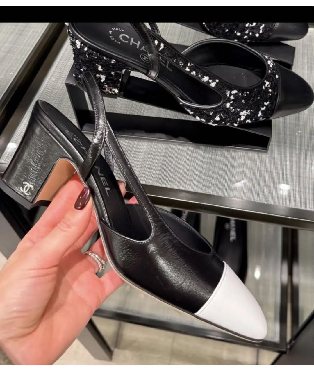 CHANEL Черные кожаные туфли, фото 4