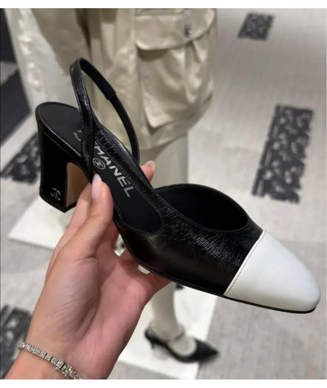 CHANEL Черные кожаные туфли, фото 2