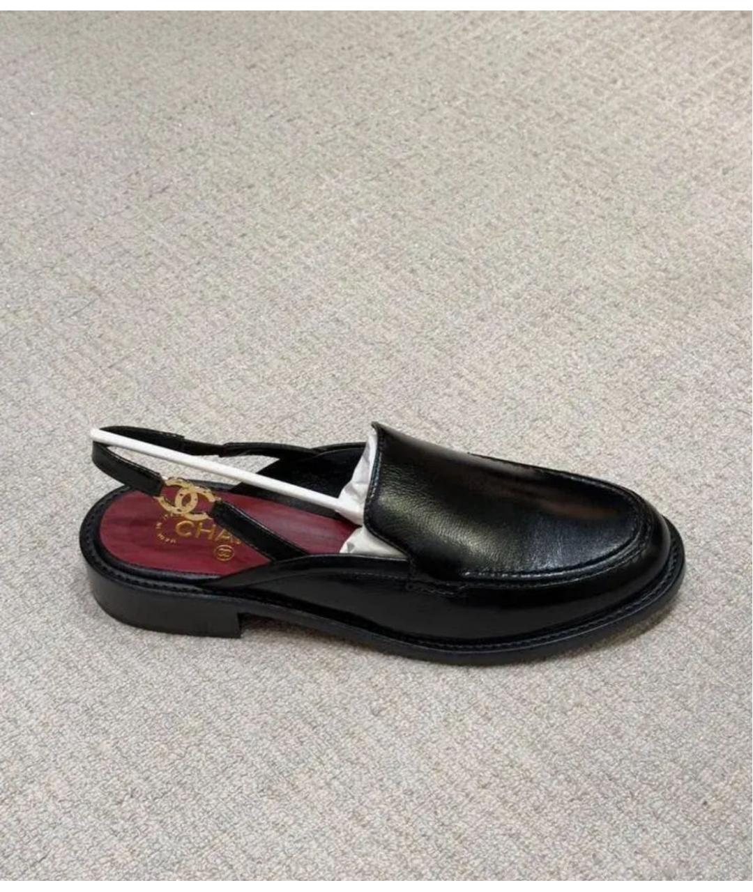 CHANEL Черные кожаные лоферы, фото 3
