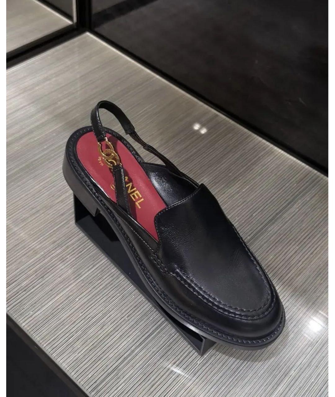 CHANEL Черные кожаные лоферы, фото 2