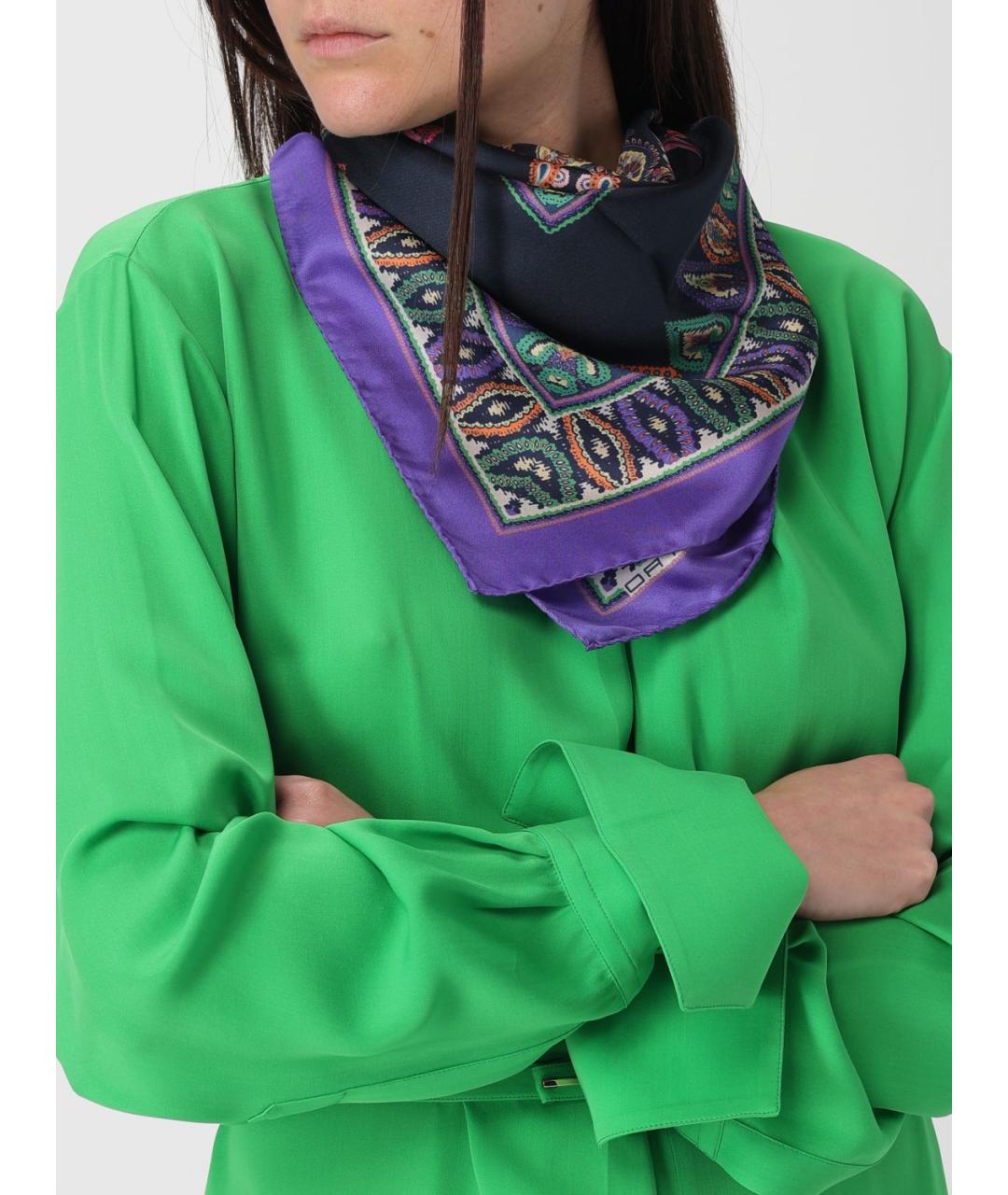 ETRO Синий шелковый платок, фото 4