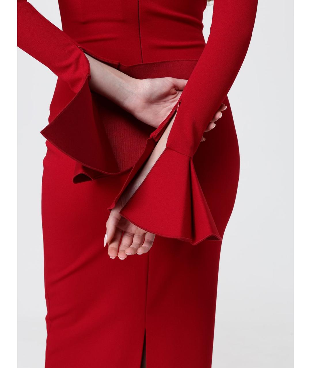 SOLACE LONDON Красное полиэстеровое вечернее платье, фото 3
