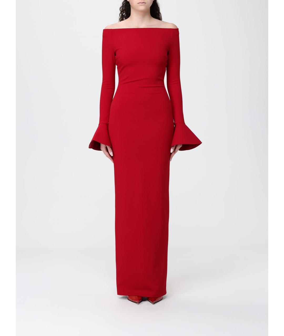 SOLACE LONDON Красное полиэстеровое вечернее платье, фото 4