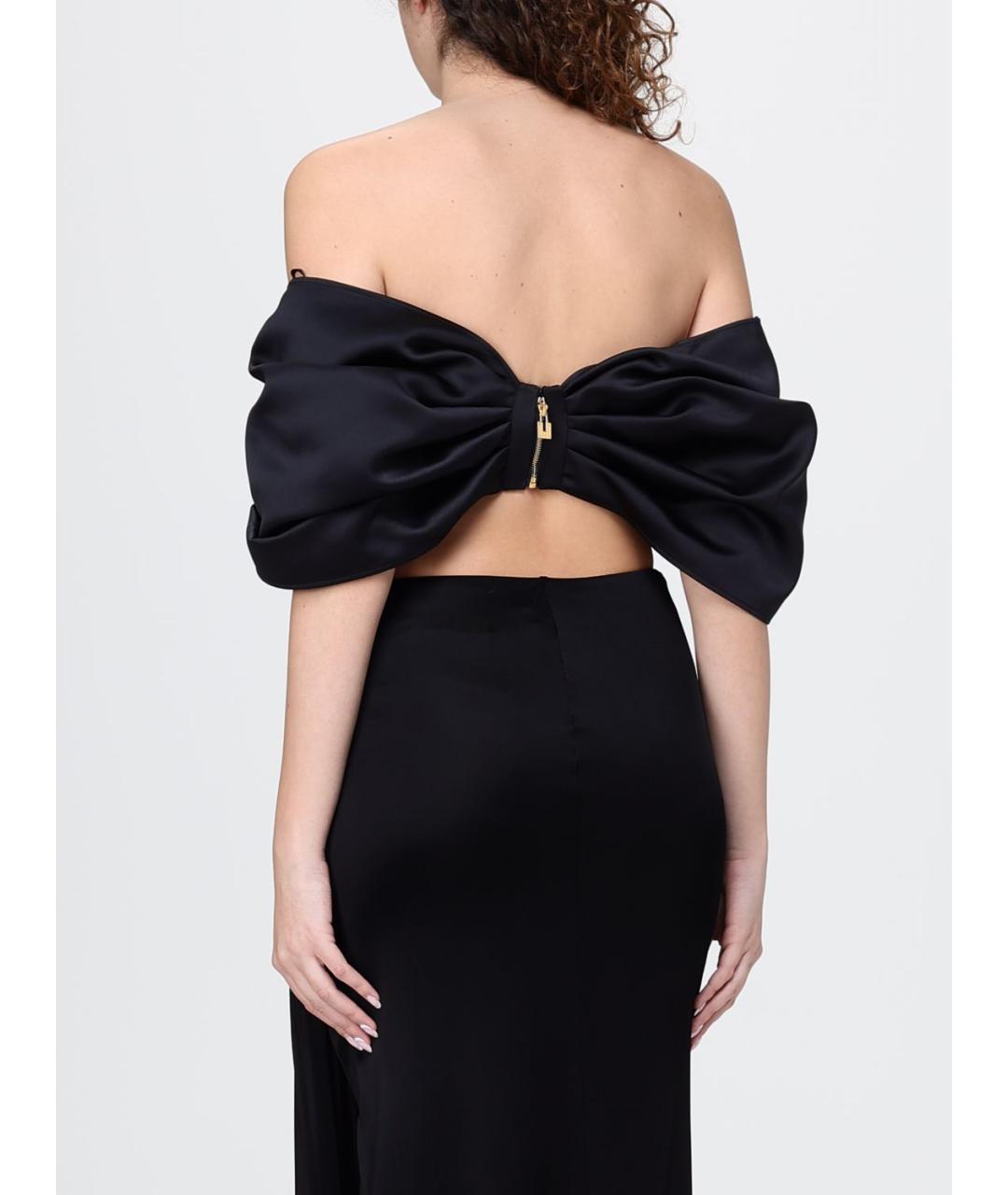 ELISABETTA FRANCHI Черная полиэстеровая майка, фото 2