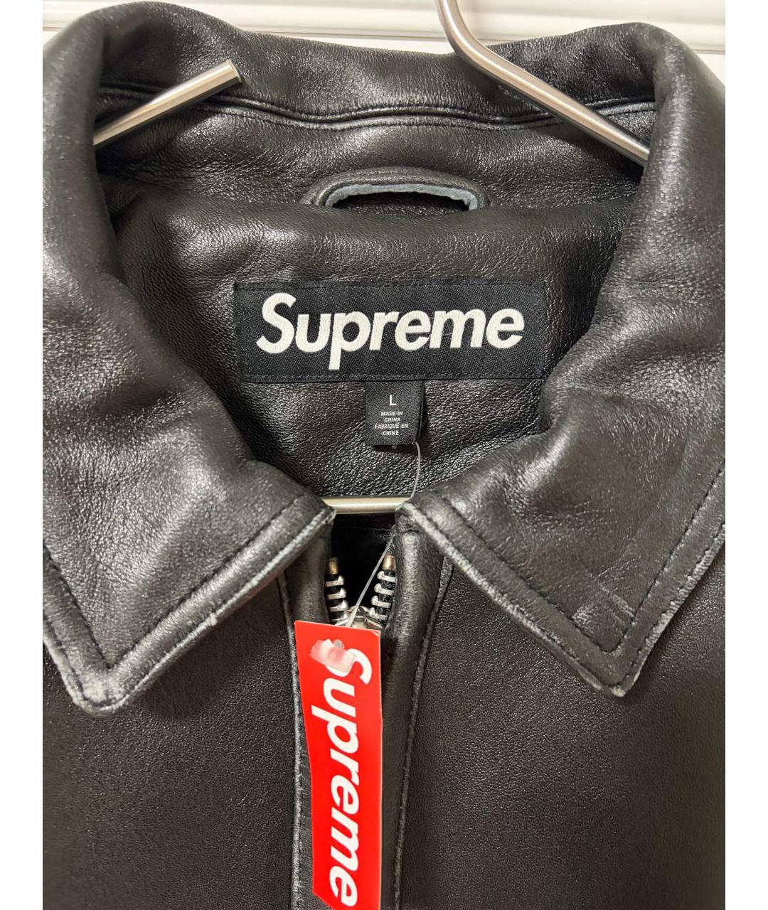 SUPREME Черная кожаная куртка, фото 5