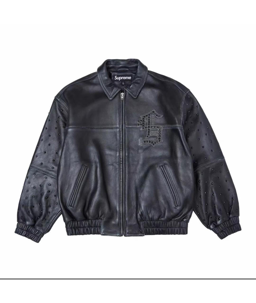 SUPREME Черная кожаная куртка, фото 7