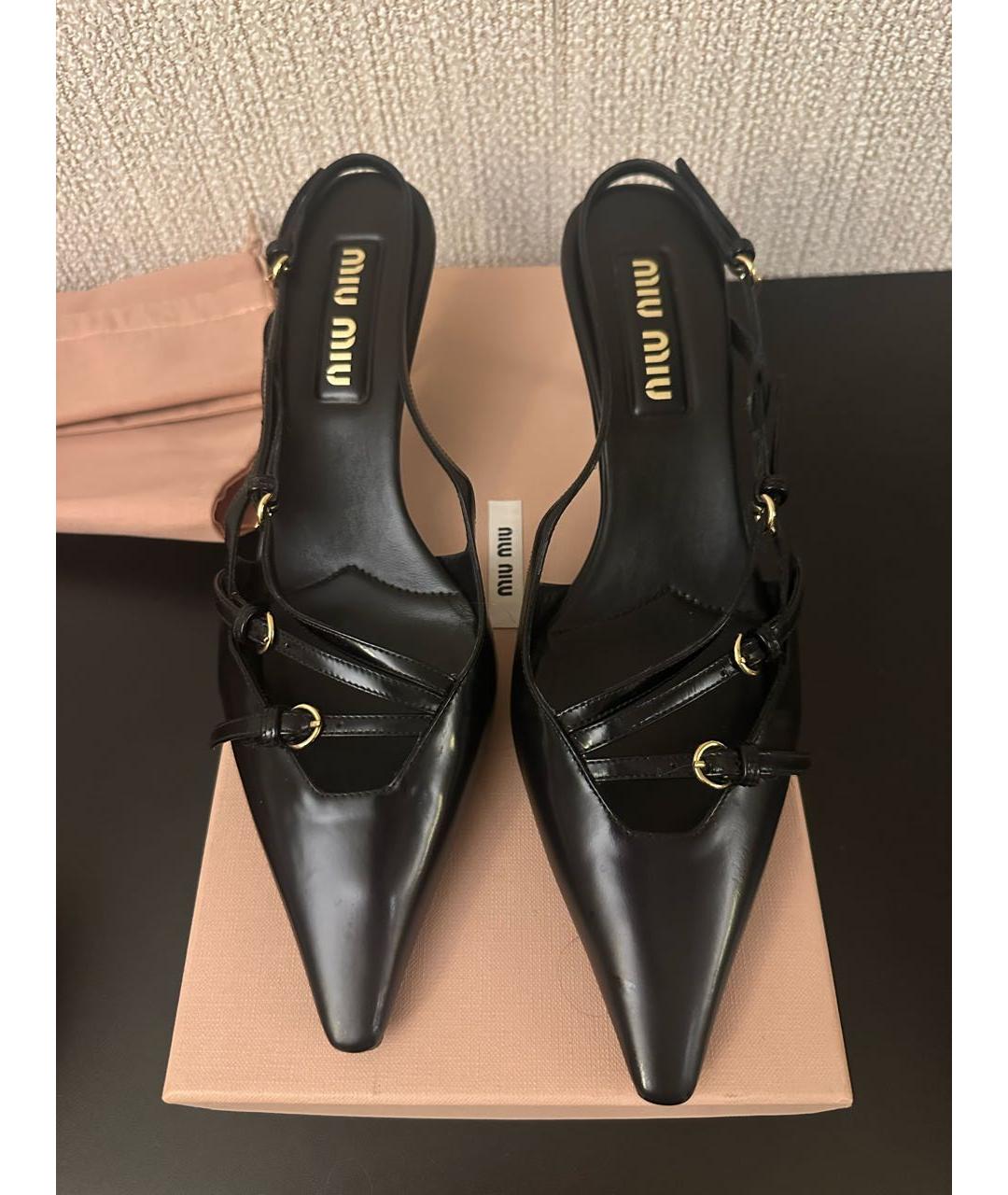 MIU MIU Черные кожаные туфли, фото 6