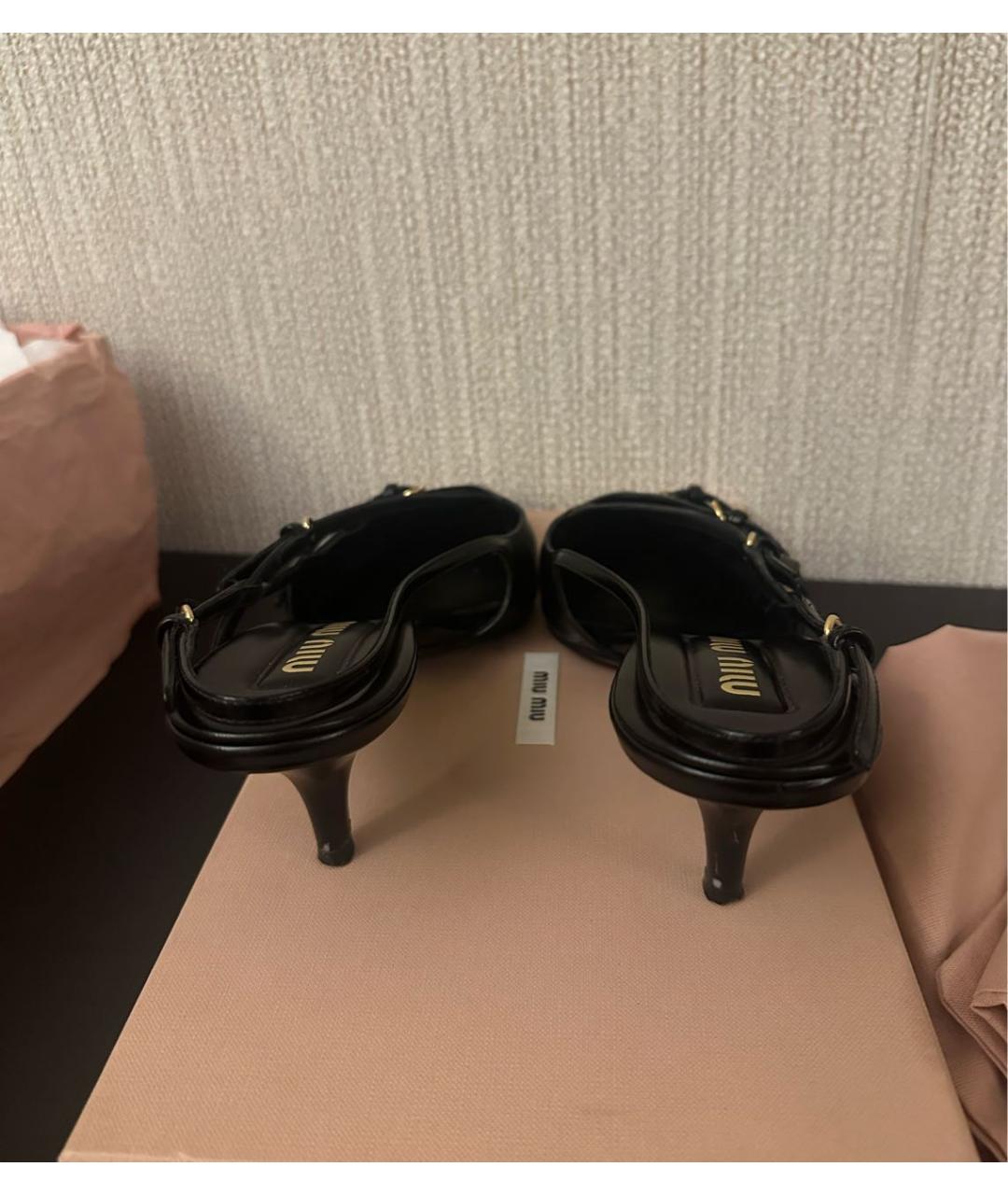 MIU MIU Черные кожаные туфли, фото 4