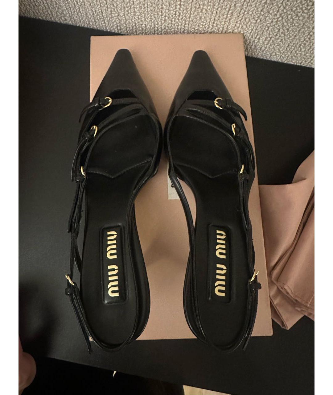 MIU MIU Черные кожаные туфли, фото 3