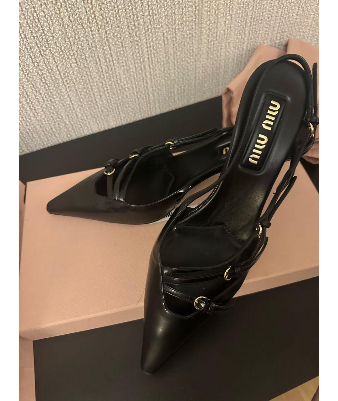 MIU MIU Черные кожаные туфли, фото 5