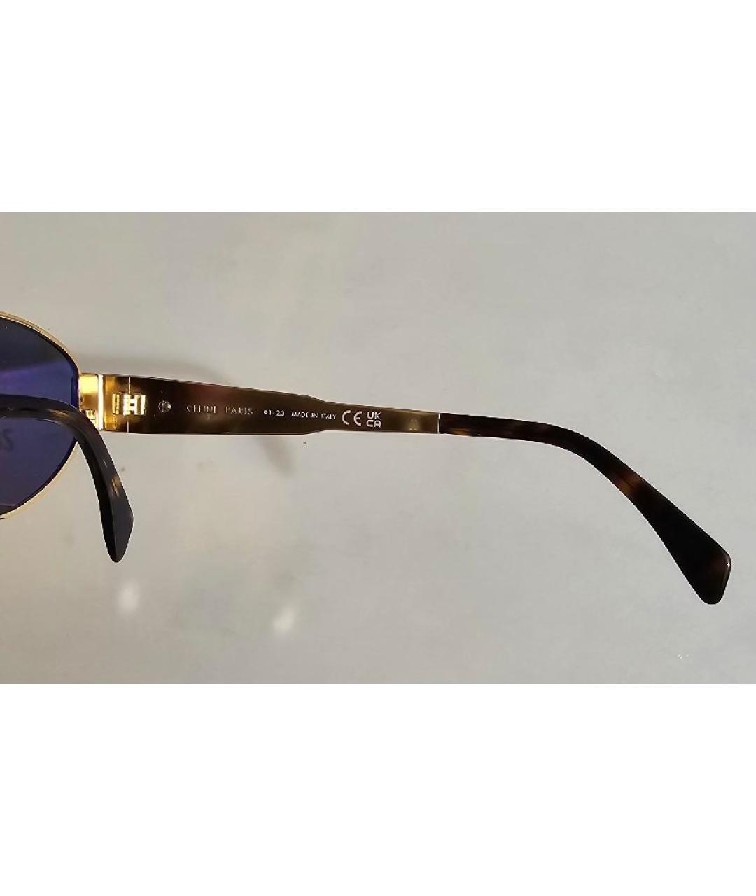 CELINE Золотые металлические солнцезащитные очки, фото 5