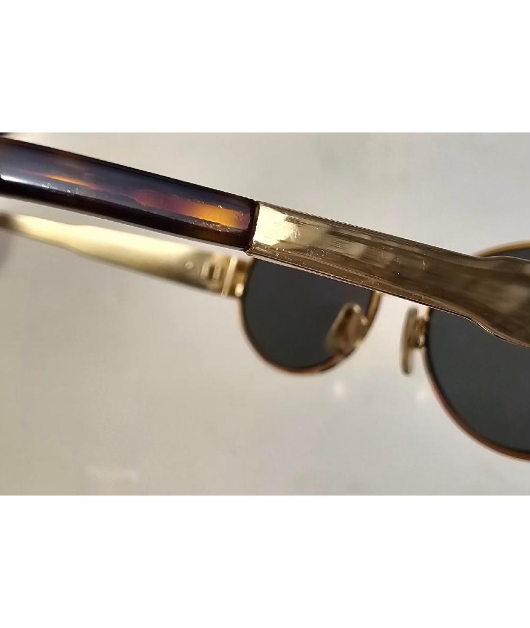 CELINE Золотые металлические солнцезащитные очки, фото 3