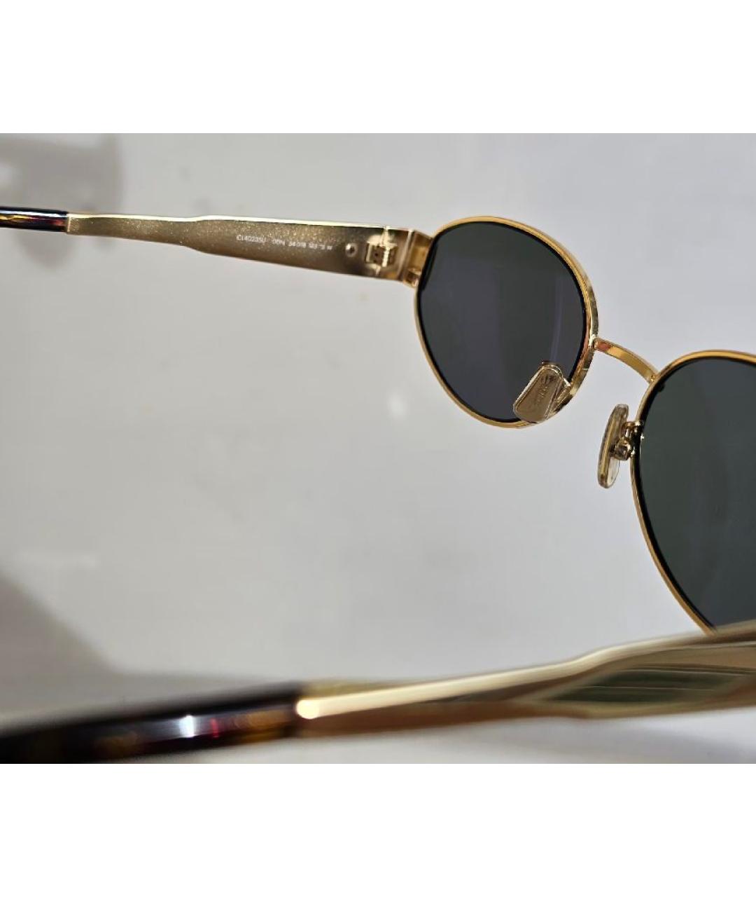 CELINE Золотые металлические солнцезащитные очки, фото 6