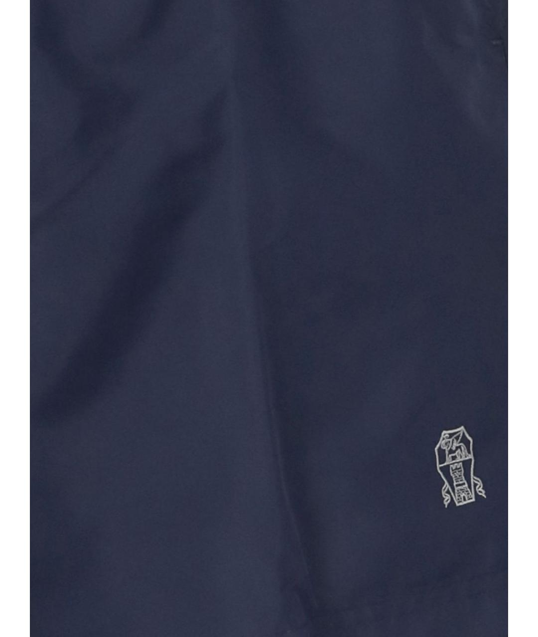 BRUNELLO CUCINELLI Синие полиэстеровые плавки, фото 4