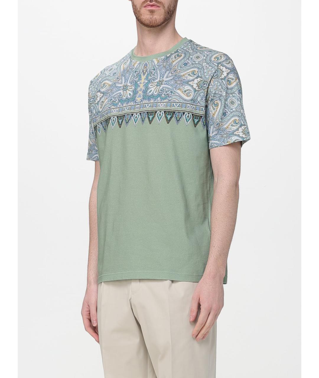 ETRO Зеленая хлопковая футболка, фото 4