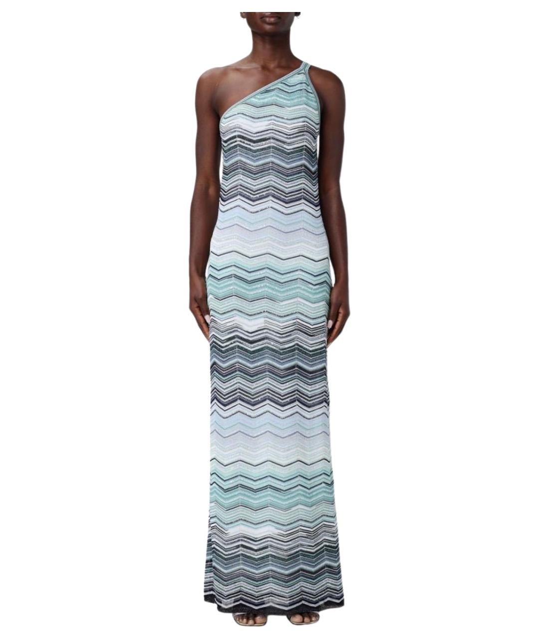 MISSONI Бирюзовое вискозное повседневное платье, фото 1