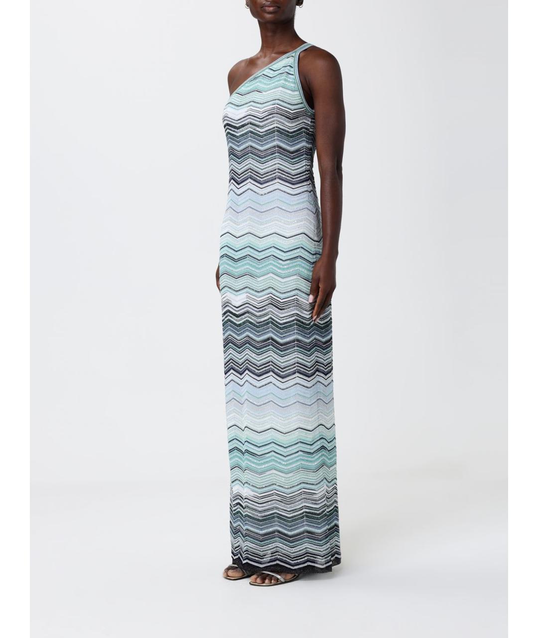 MISSONI Бирюзовое вискозное повседневное платье, фото 3