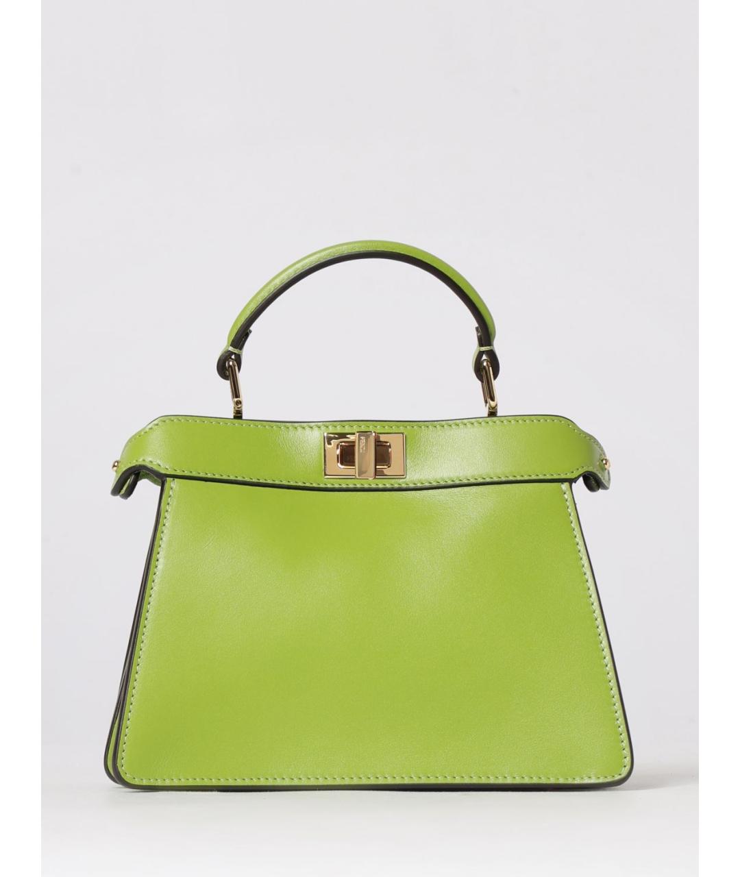 FENDI Зеленая кожаная сумка тоут, фото 6