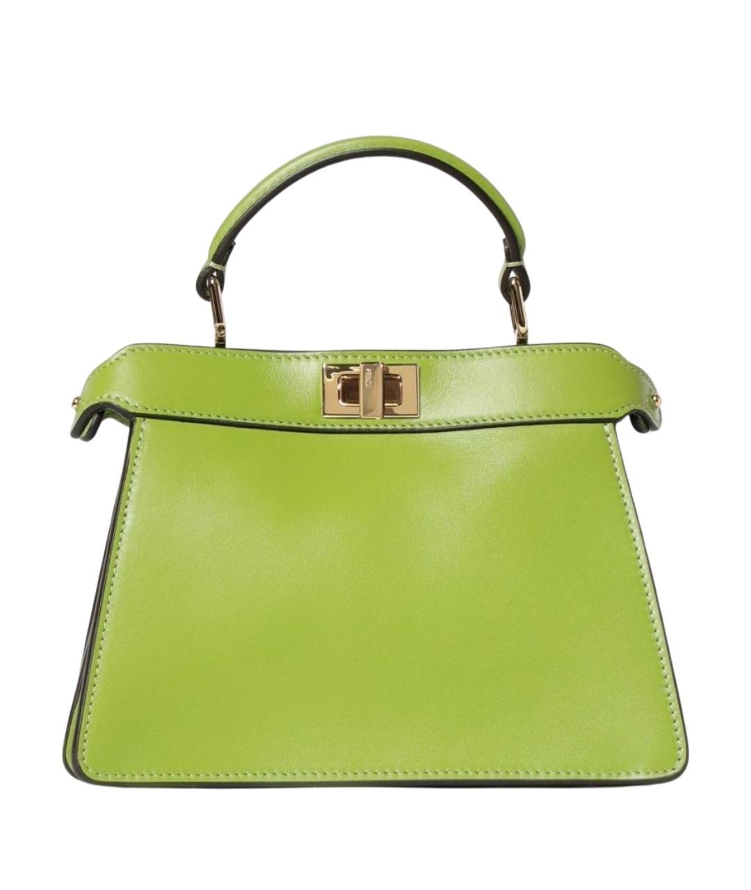 FENDI Зеленая кожаная сумка тоут, фото 1