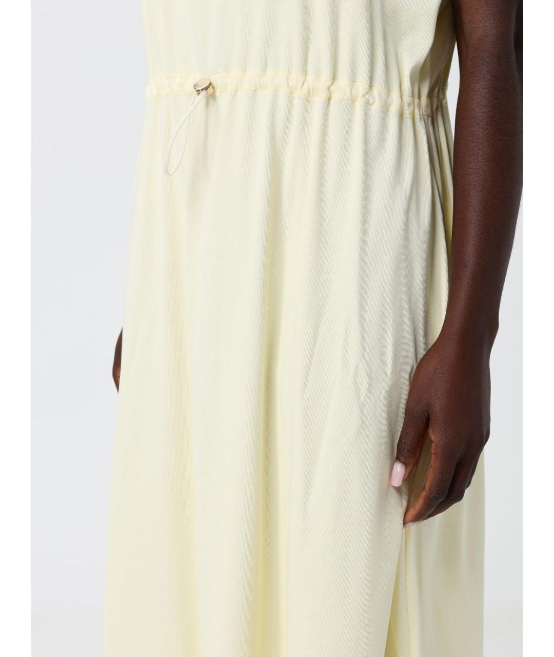 FABIANA FILIPPI Желтое хлопко-эластановое повседневное платье, фото 3