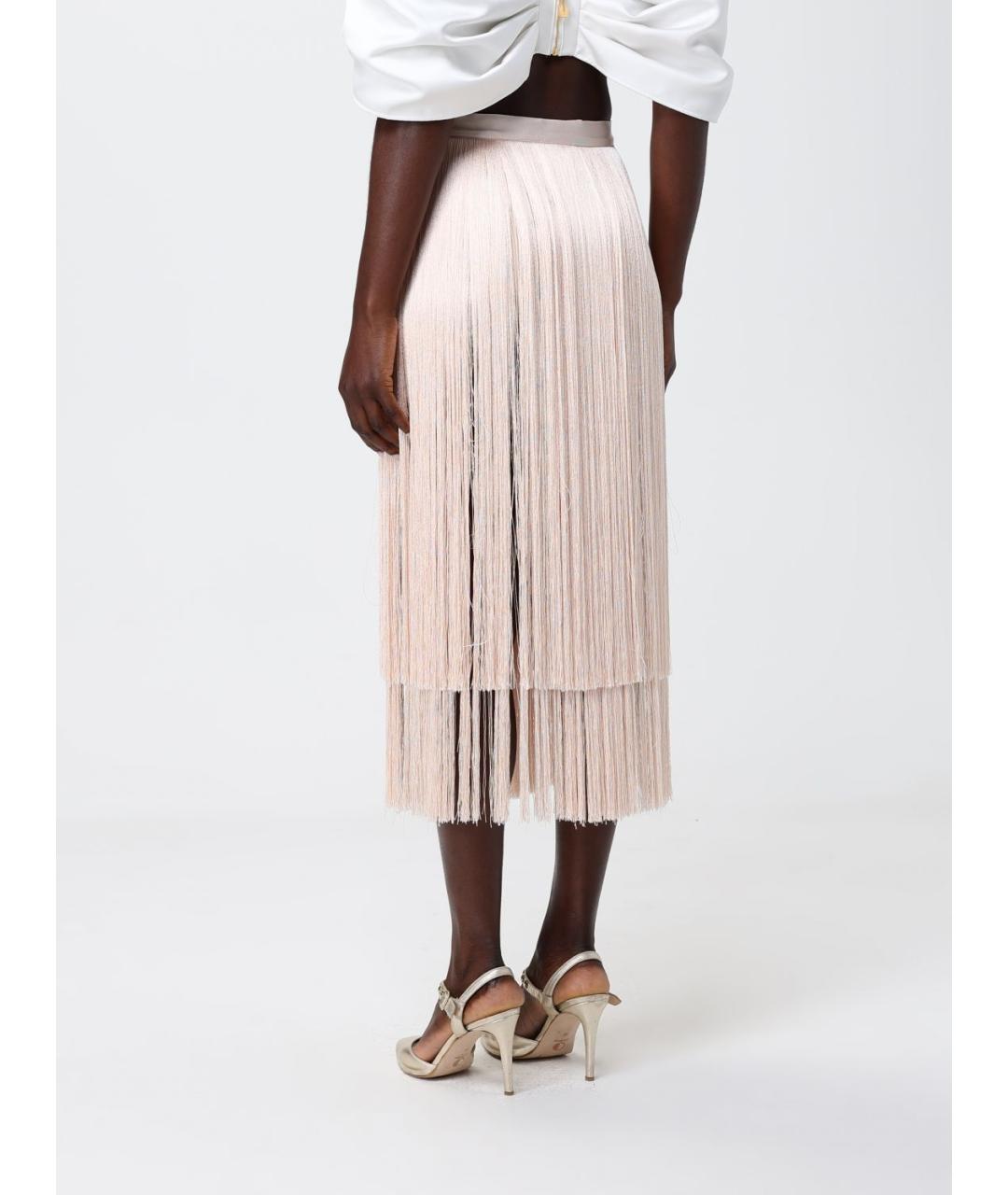 ELISABETTA FRANCHI Розовая ацетатная юбка миди, фото 2